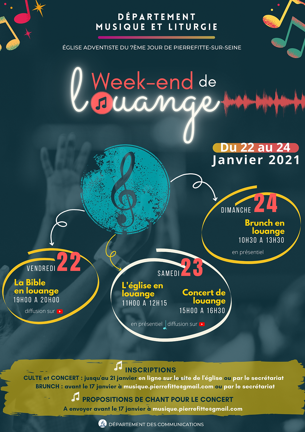 Week-end de louange nouveaux horaires