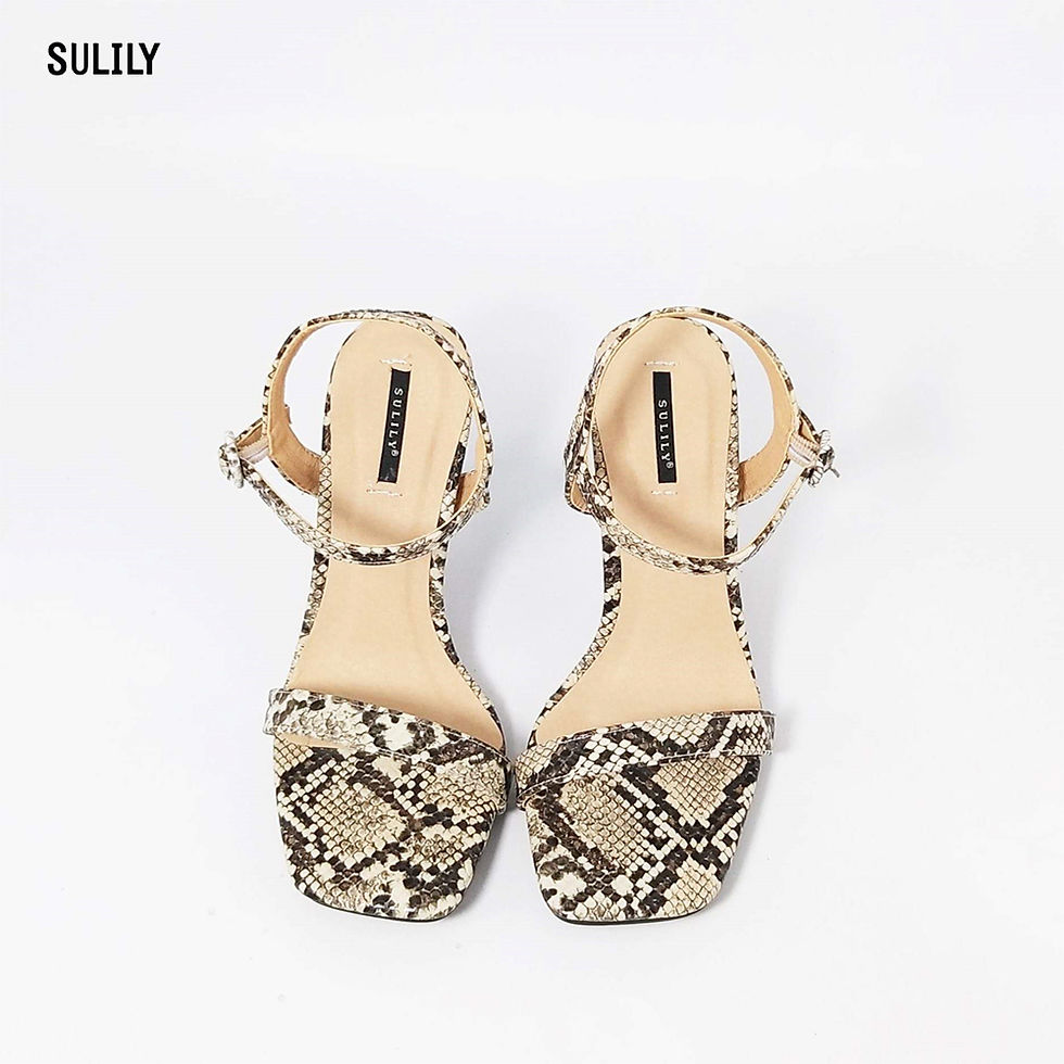 Hình thu nhỏ: Giày Sandal Gót Nhọn Da Rắn Sulily SG1-IV20XAM
