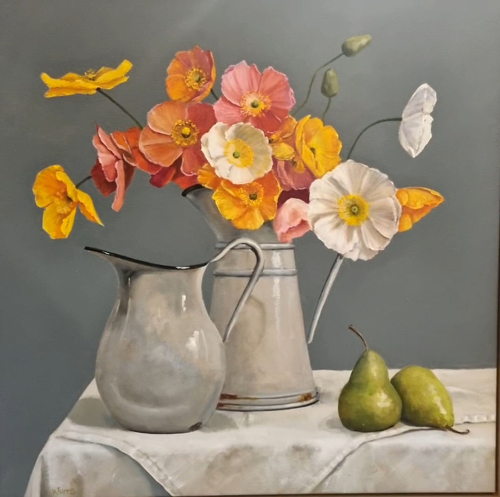 Poppies and Packham Pears