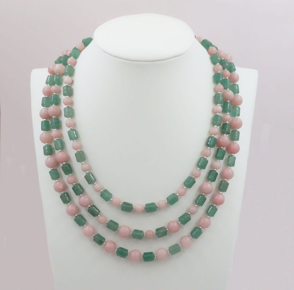 Thumbnail: Pink opal, green aventurine