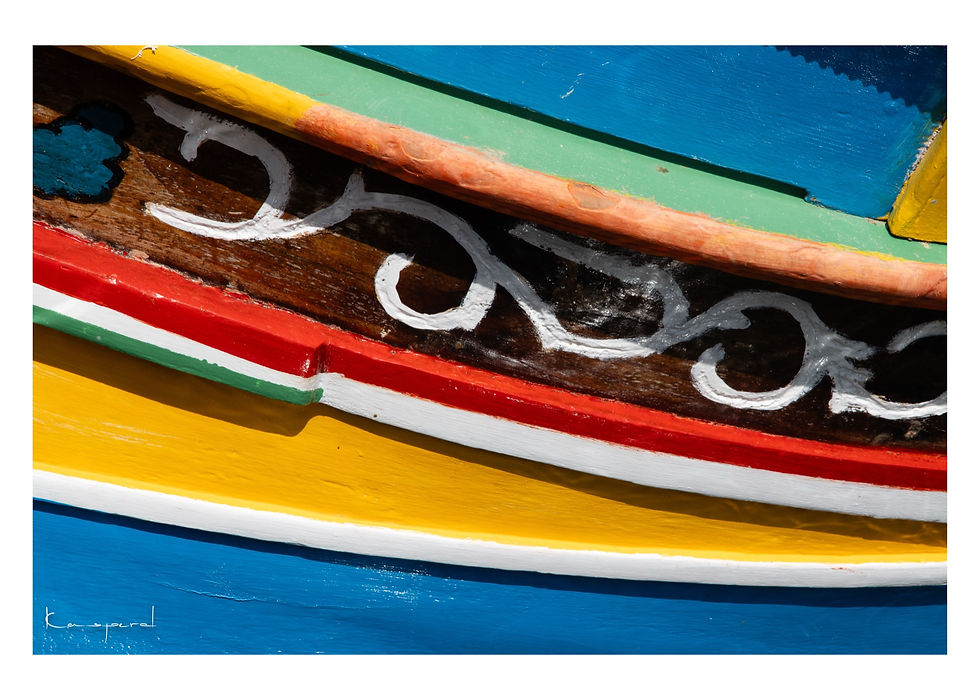 Détail très coloré d'une barque de pêche traditionnelle de l'île de Malte