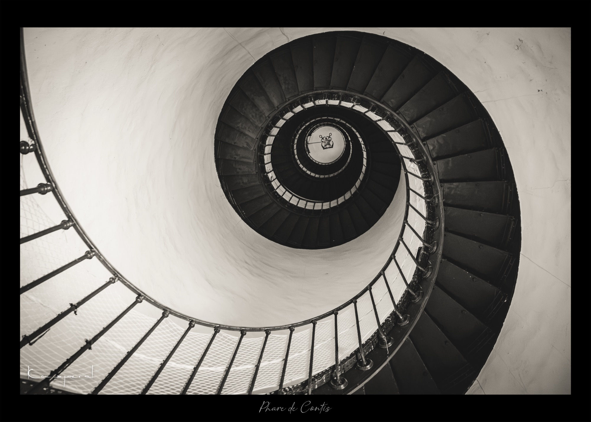 Escalier en colimaçon du Phare de Contis dans les Landes