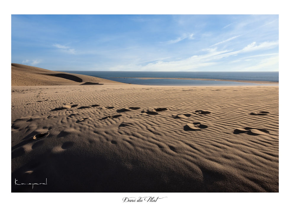 Jeux d'ombre et de lumière sur les motifs créés par le vent dans le sable de la dune du Pilat