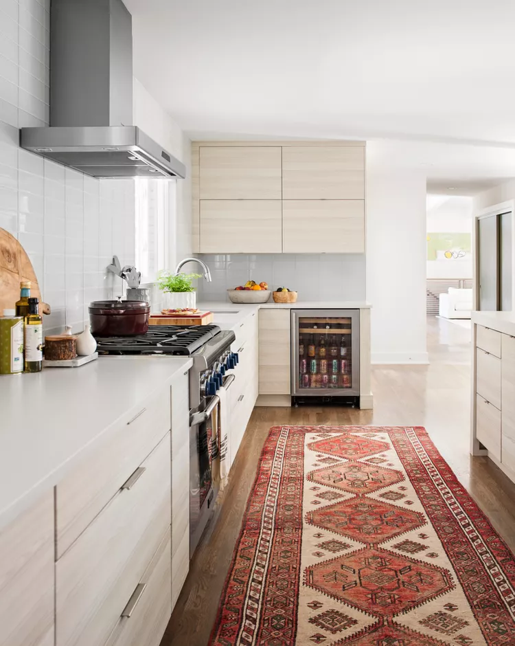 Vintage rug in the kitchen