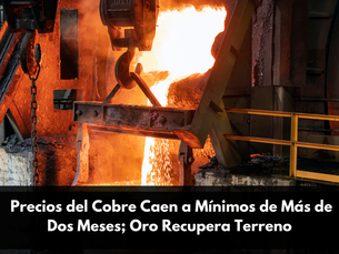 Precios del Cobre Caen a Mínimos de Más de Dos Meses; Oro Recupera Terreno