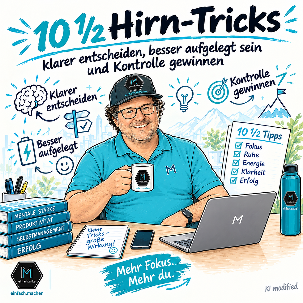 Visual im einfach.mike Stil mit fast schon fotorealistischem Mike - natürlich mit KI erstellt...