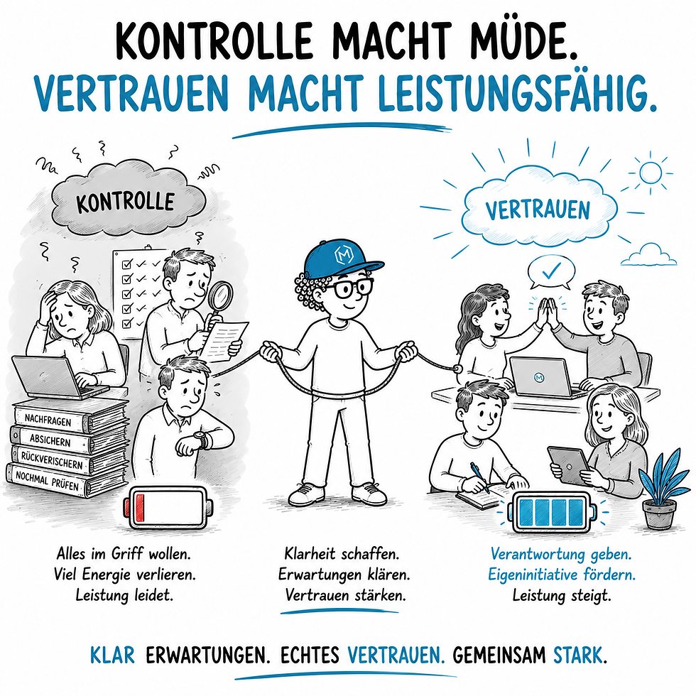 "Kontrolle ist gut, Vertrauen ist besser!" - wie ihr energiesparend Leistung steigert und dabei Spaß habt