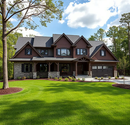 custom home construction, with BERM marketing on the house.jpg