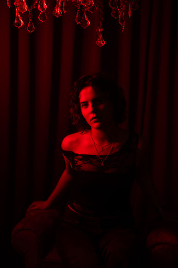 Actress on set of a pilot TV show