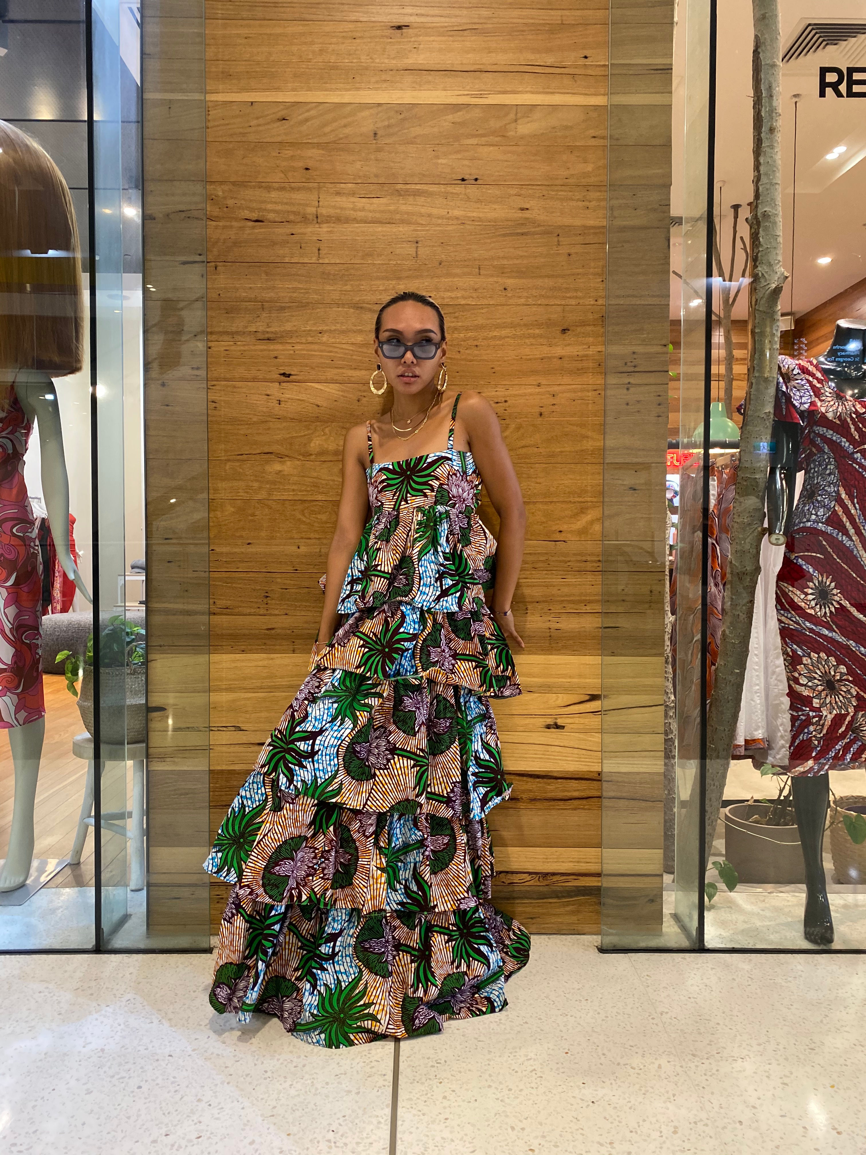Freya Maxi Dress in Cocos Print