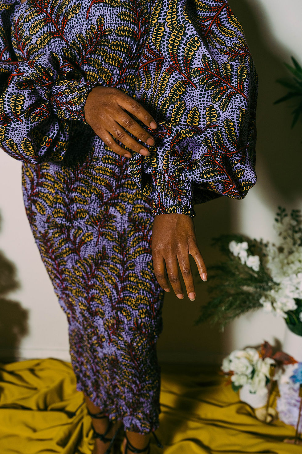 Thumbnail: Puffy Arm Dress Nannup Print