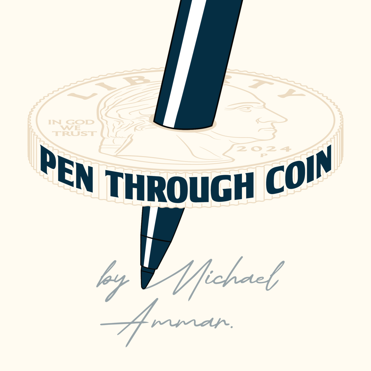 Pen Through Coin by Michael Ammar (DV)