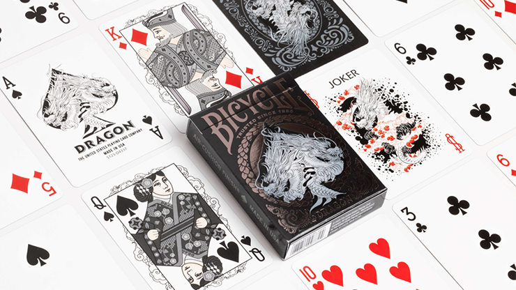 Thumbnail: Bicycle Dragon Black Playing Cards by US Playing Card Co