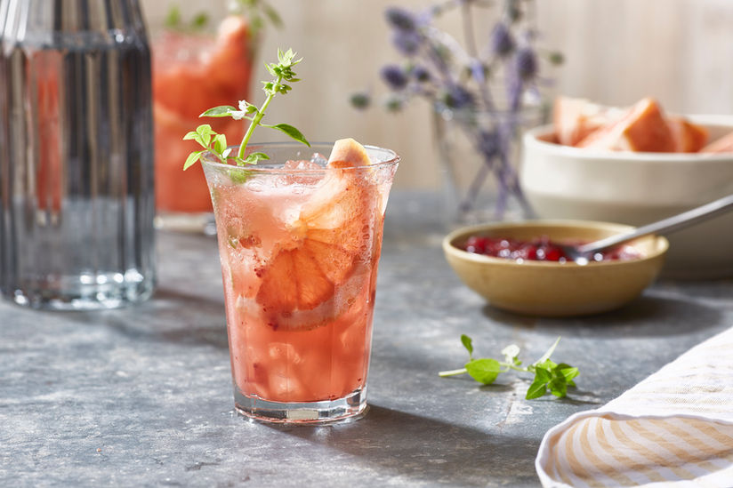 Refreshing grapefruit, lingonberry & vodka cocktail