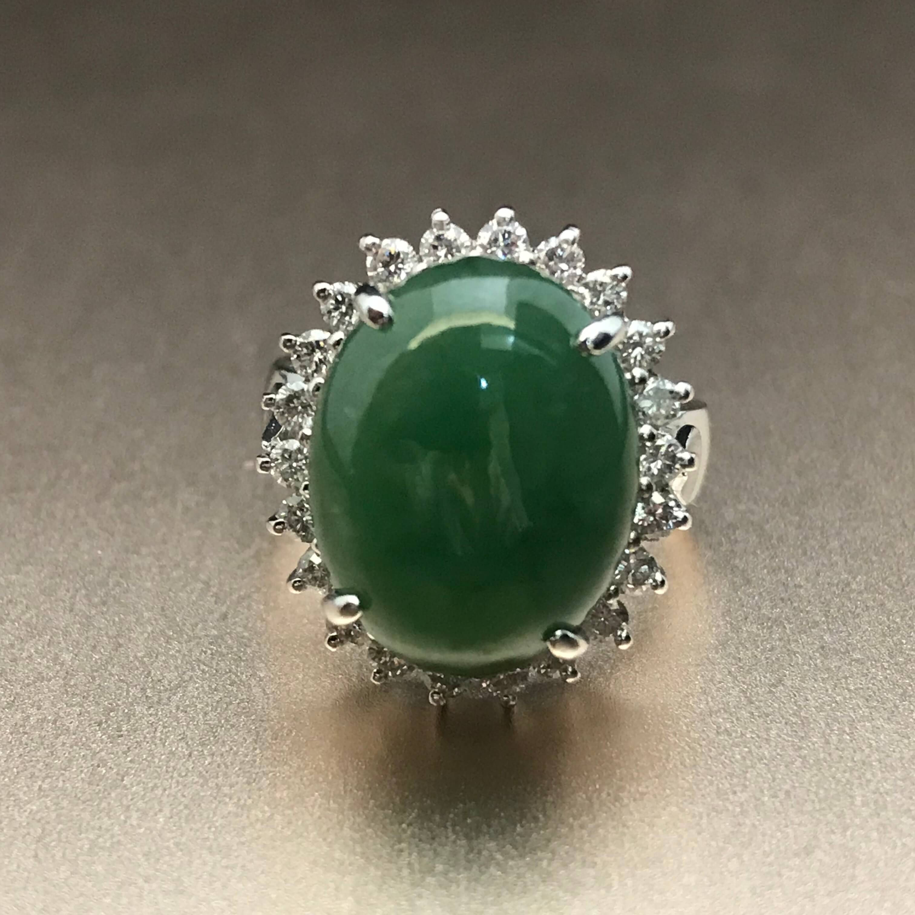 【ETgold 行家珠寶】桐生茂豫蛋面翡翠戒指