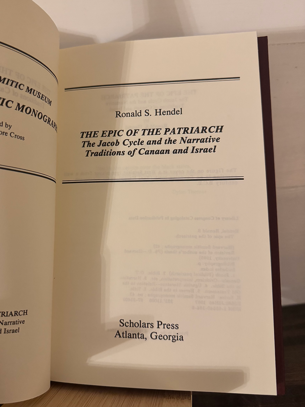 The Epic of the Patriarch – Ronald S. Hendel (Harvard Semitic Monographs 42)