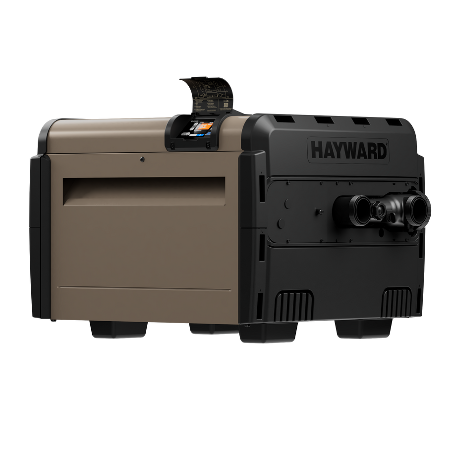 Left-angle view of Hayward Universal H-Series pool heater
