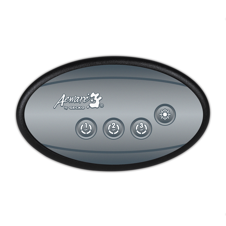 Gecko IN.K120 4-Button auxiliary topside control with 20-foot cable for hot tub spa packs