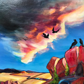 The Road Home, acrylic, 12 x 20