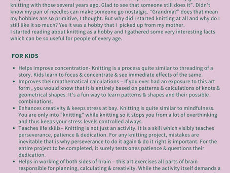 BENEFITS OF KNITTING