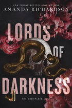 Skull with a golden serpent and flowers surrounding the edges.