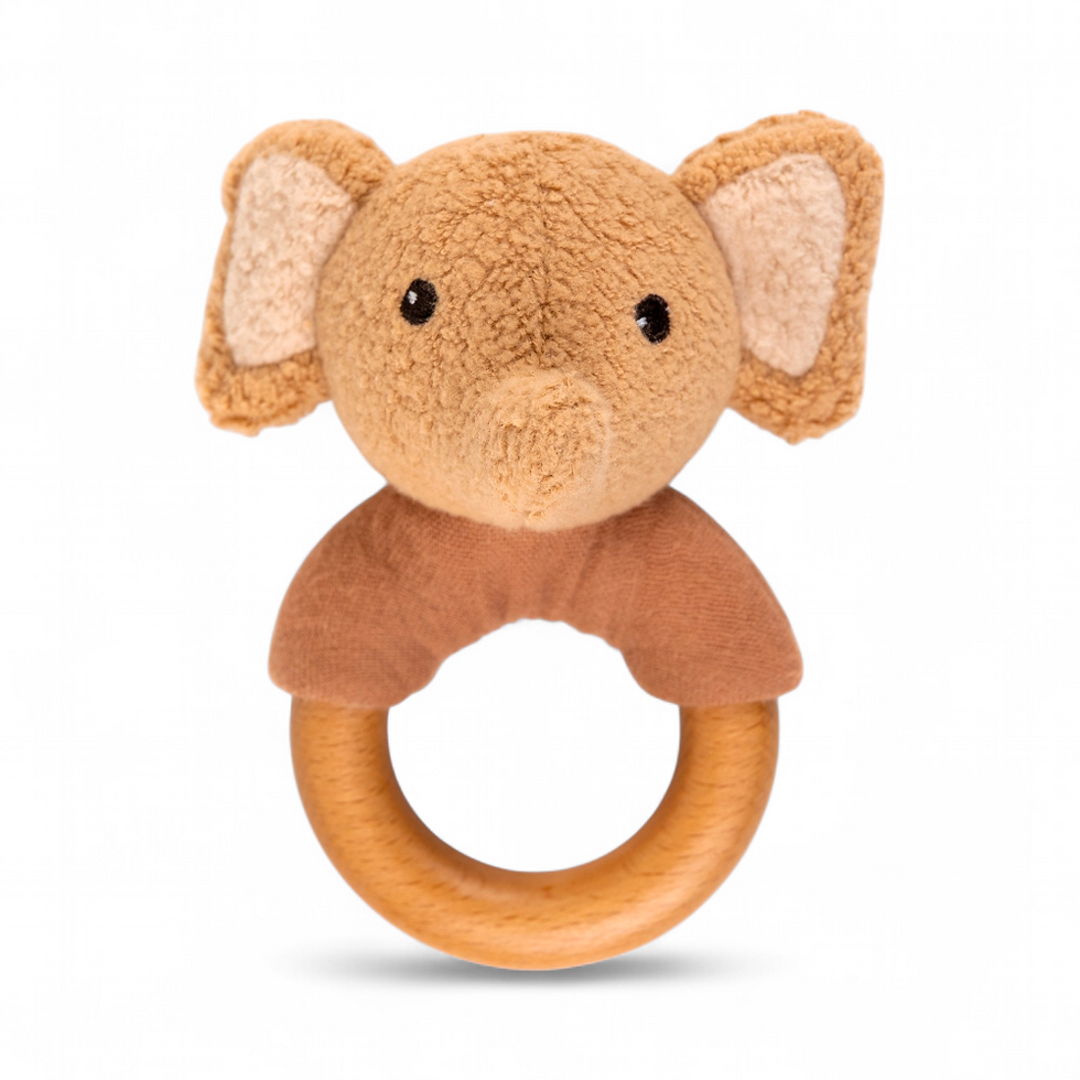 Babyrassel Elefant Ollie aus Bio-Baumwolle von Egmont Toys