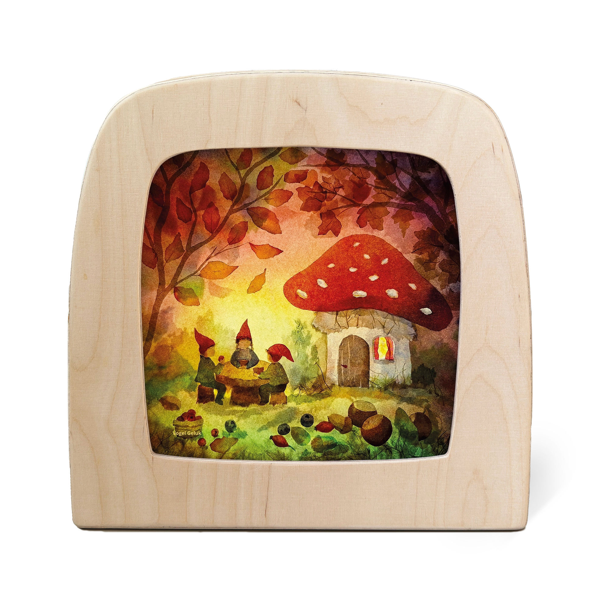Toverlux Silhouette: Gnome Picnic, Vogel Geluk