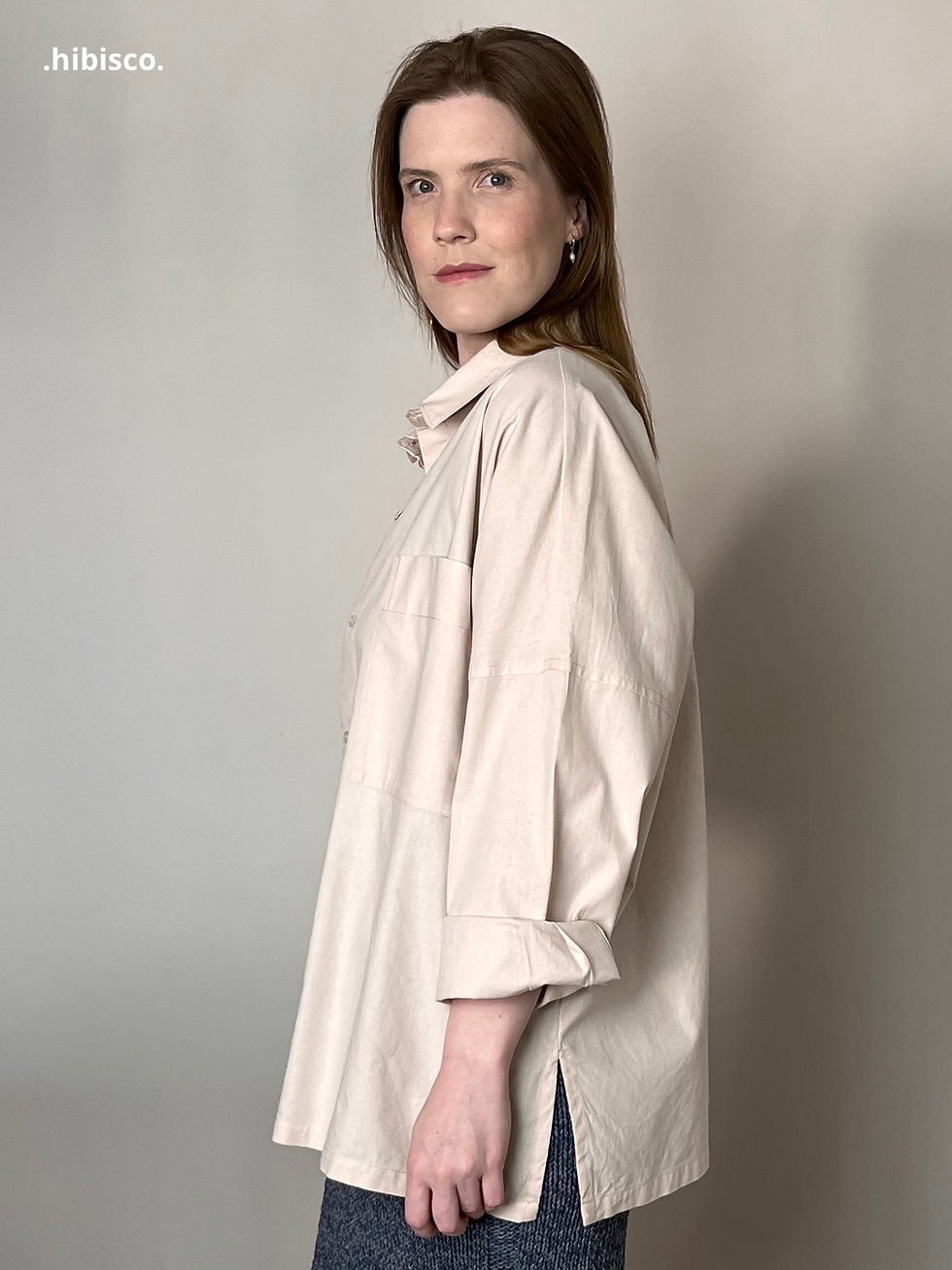 Miniatura: .camisa LUCIA oversized bolso TINGIMENTO NATURAL