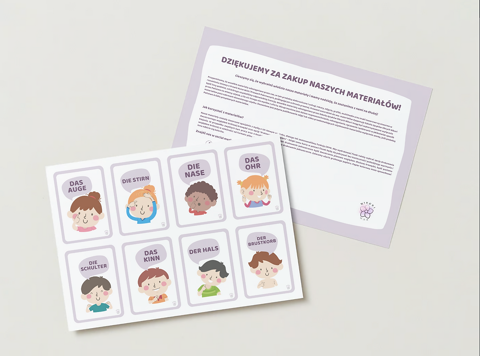 E-FISZKI CZĘŚCI CIAŁA - NIEMIECKI