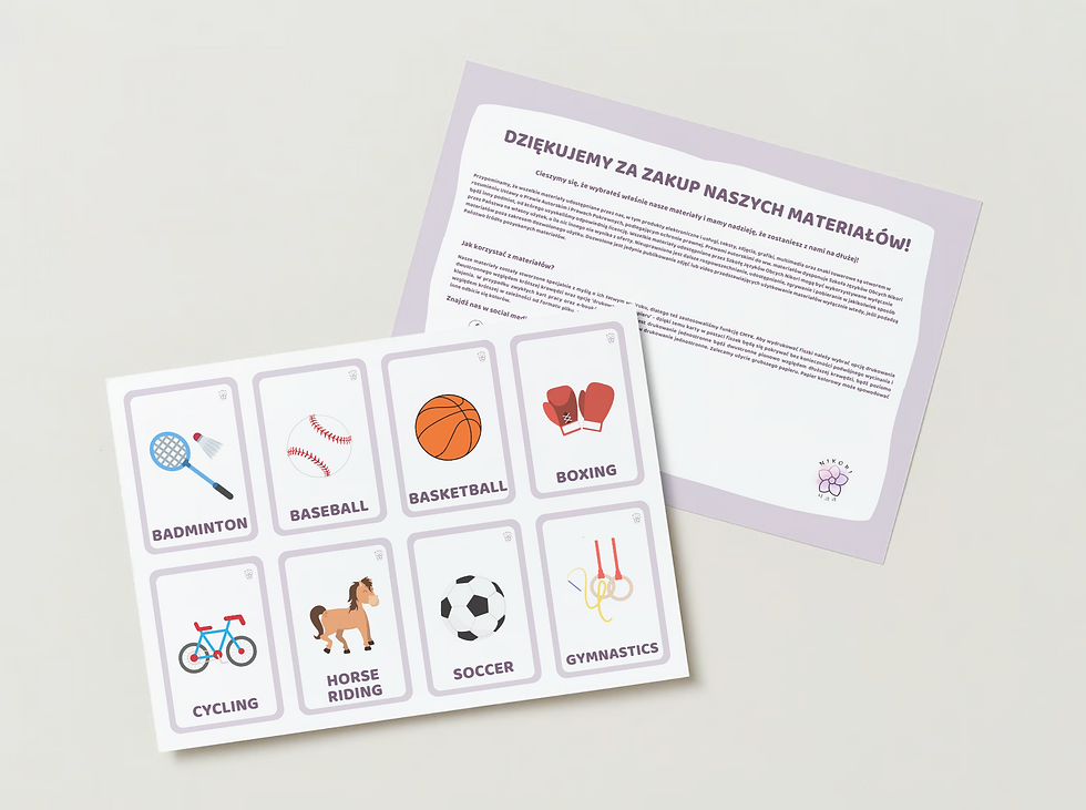 E-FISZKI SPORTY - ANGIELSKI