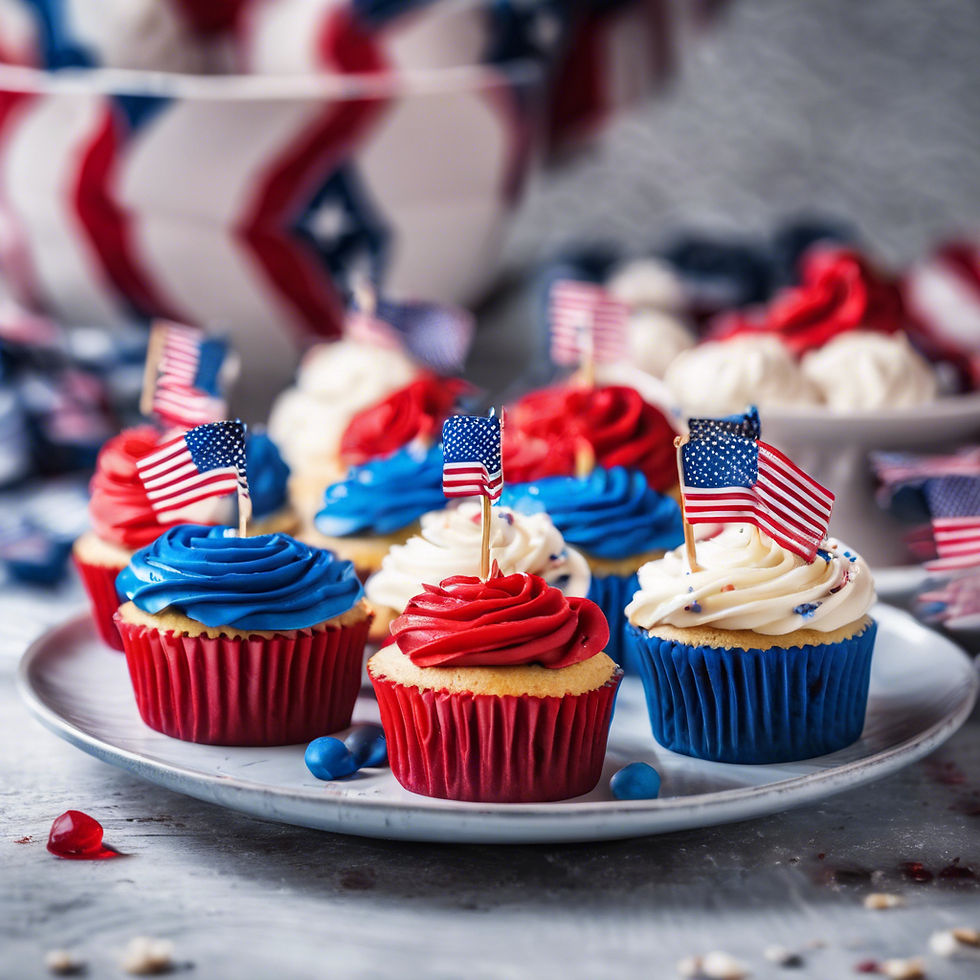 red white blue cupcakes