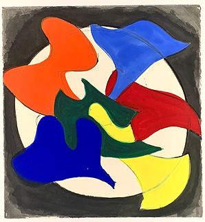 David Hayes (1931 - 2013) Study for Polychrome Steel Wall Relief, 1990 Gouache on Paper 22.25 x 24 in