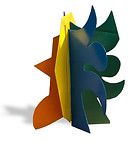 David Hayes (1931 - 2013) Escutcheon, 2002 Painted welded steel 50 x 53 x 41 in