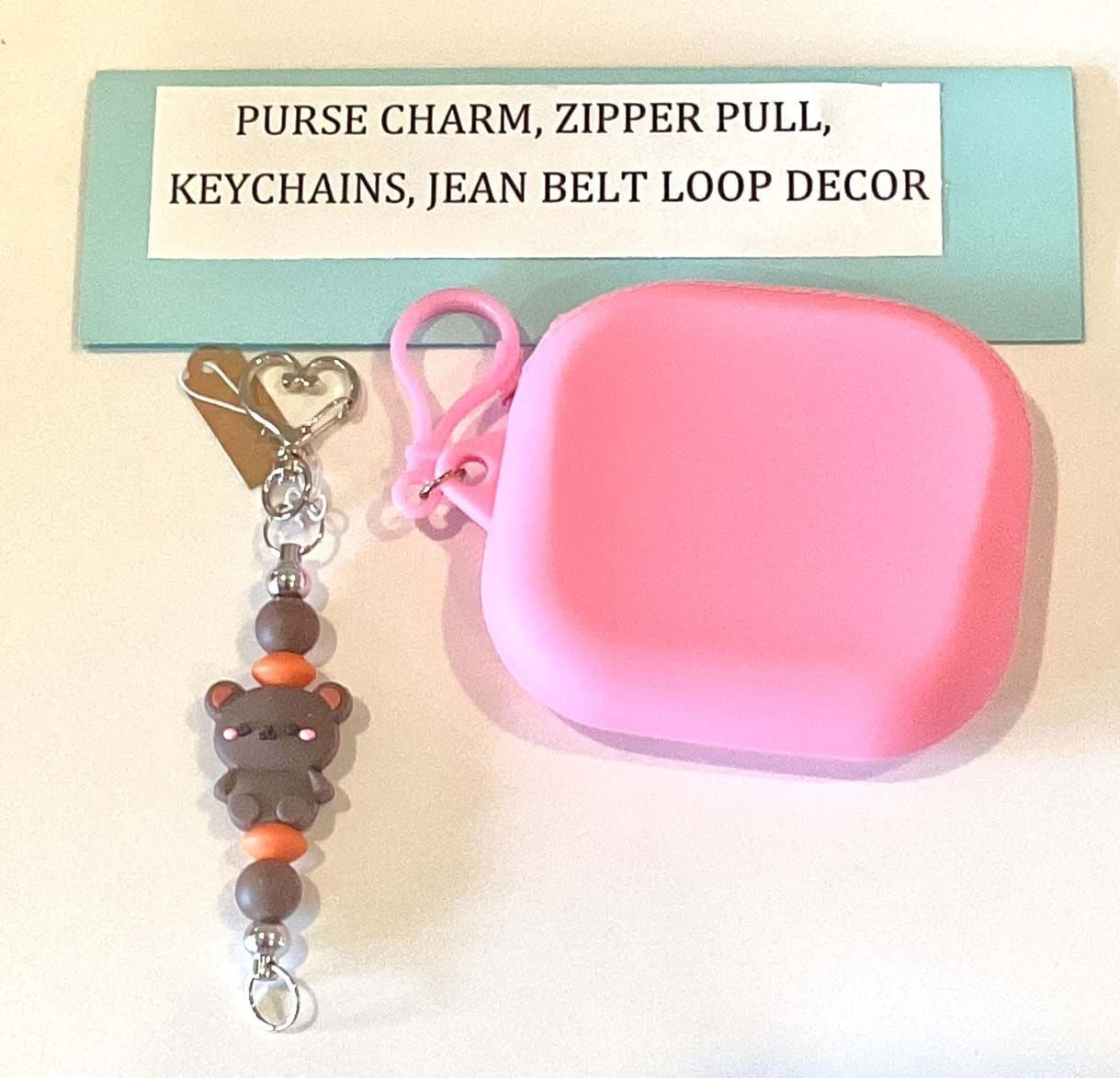 Heart Key Ring, Purse Charm, Zipper Pull, Jean Belt Loop Decor