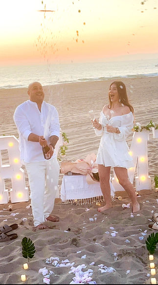 Beach On Hermosa Beach Proposal Champagn