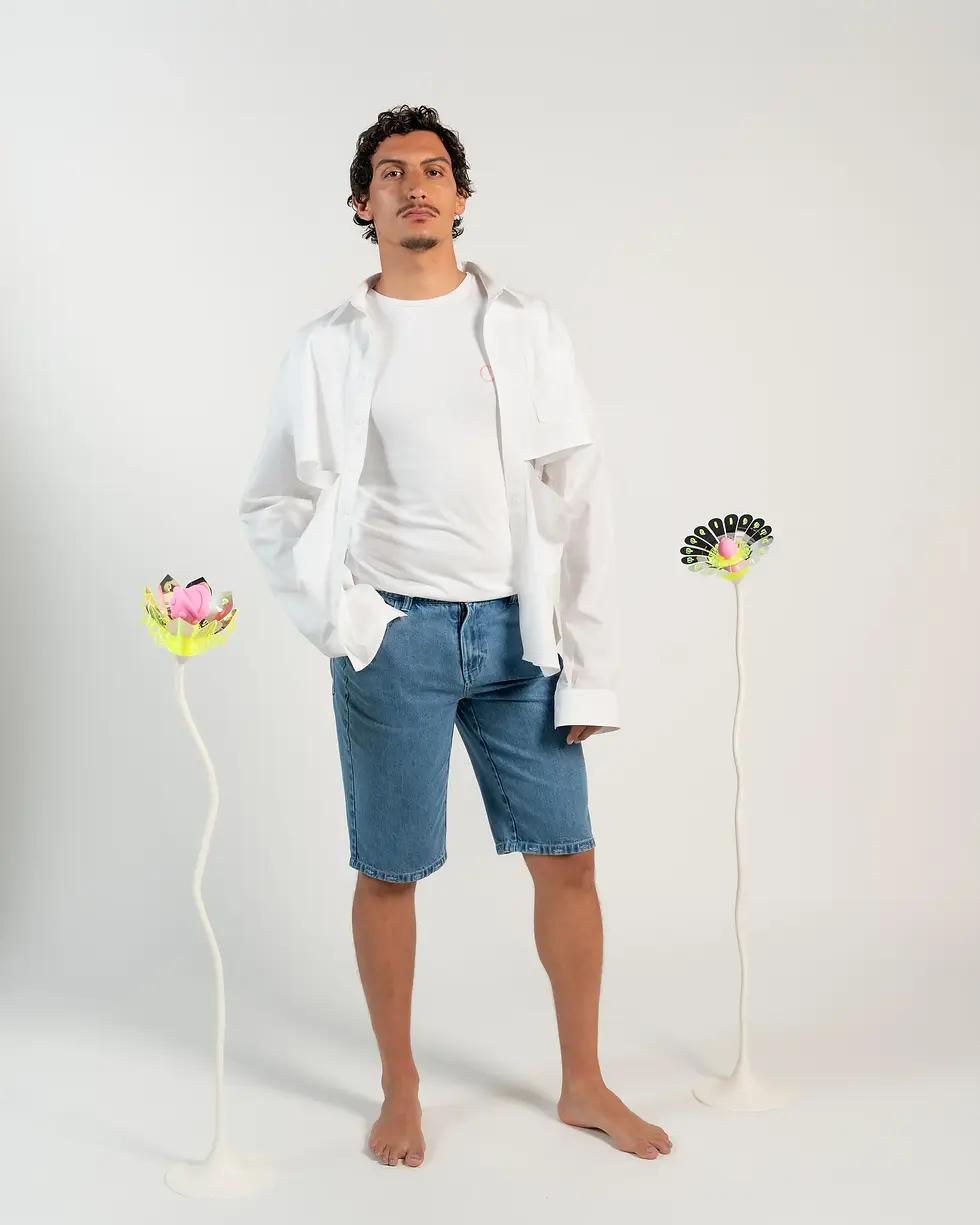 Miniature : Pantalon bermuda Bleu jean