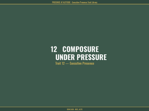 Composure Under Pressure — Trait 12 of 50