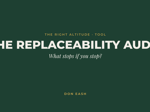 The Replaceability Audit: What Stops If You Stop