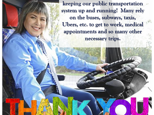Thank you everyone keeping our public transportation moving!