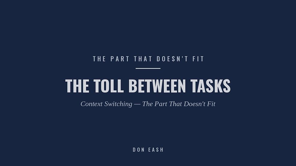 The Toll Between Tasks