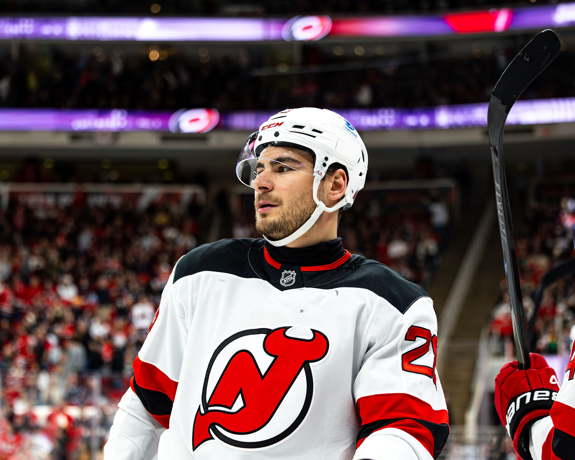 The New Jersey Devils vs. the Carolina Hurricanes, photographed by Christina Winnegar.