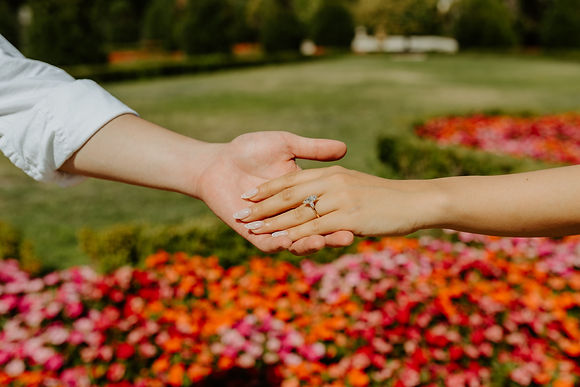Close up photo of engagement ring after surprise proposal in Retiro.JPG