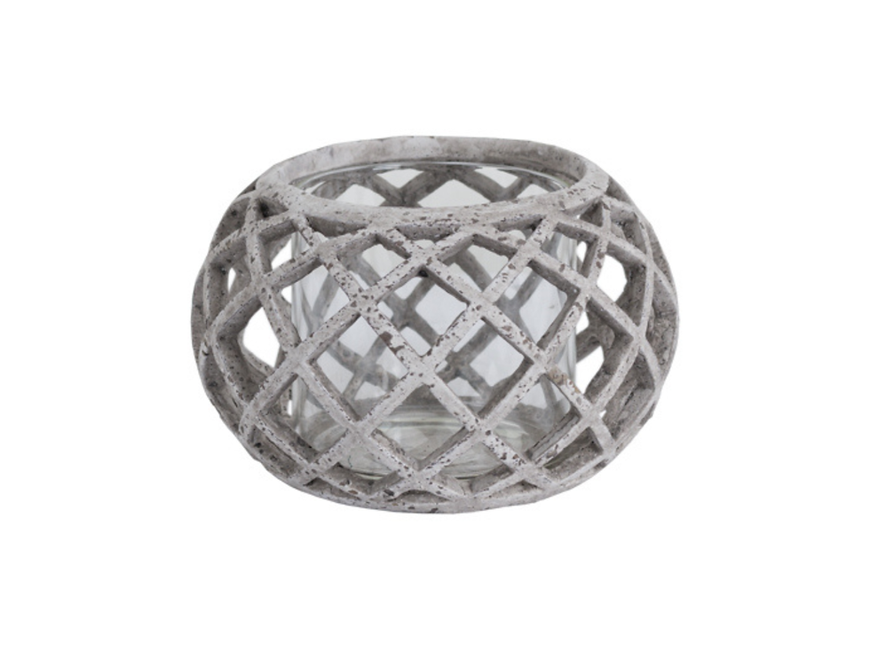 Stone Lattice Hurricane Candle Holder
