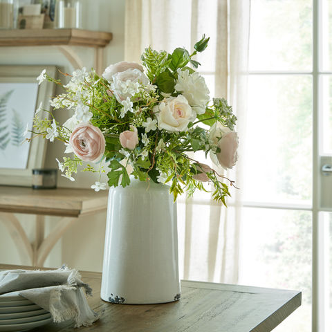 Statement Vase, flowers, greenery, stoneware vase