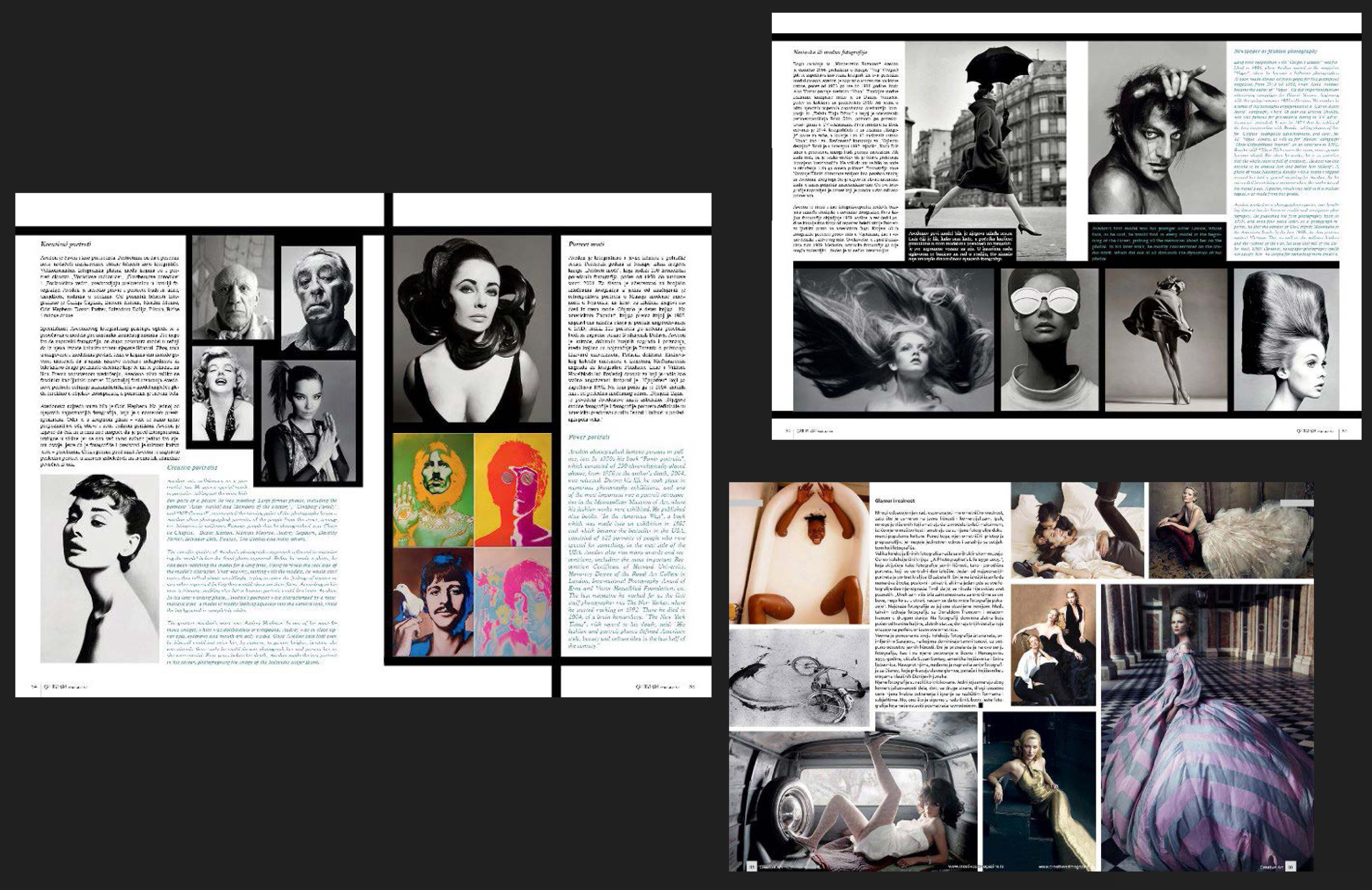 Design of pages for the magazine