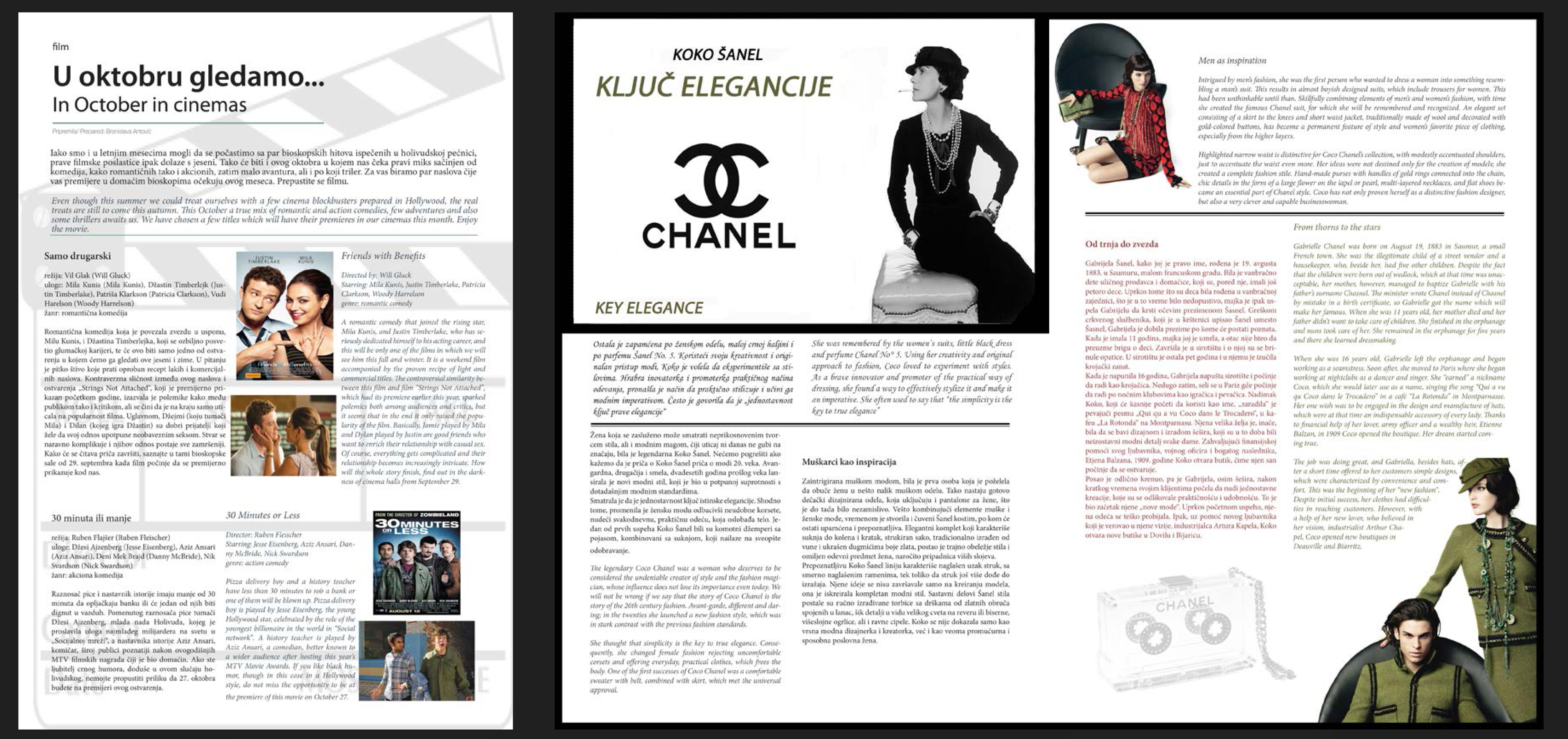 Design of pages for the magazine