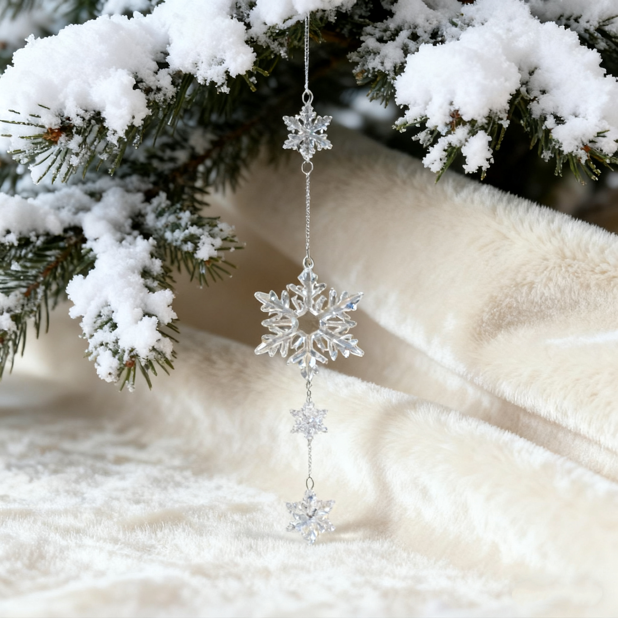 Frostlight Flurry Acrylic Snowflake Ornament 38cm