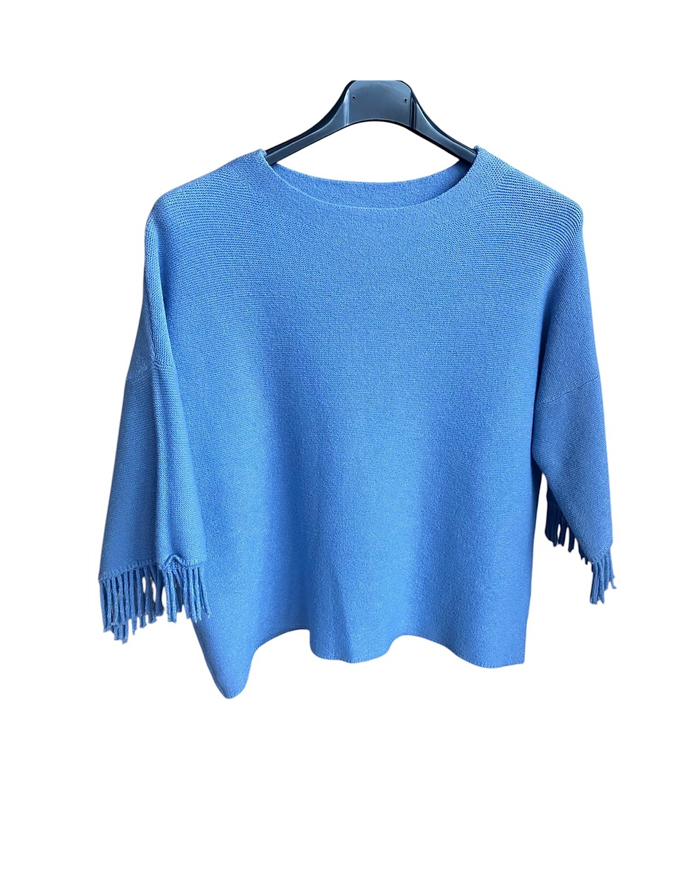 Suéter azul claro con flecos, TOPIXMODA