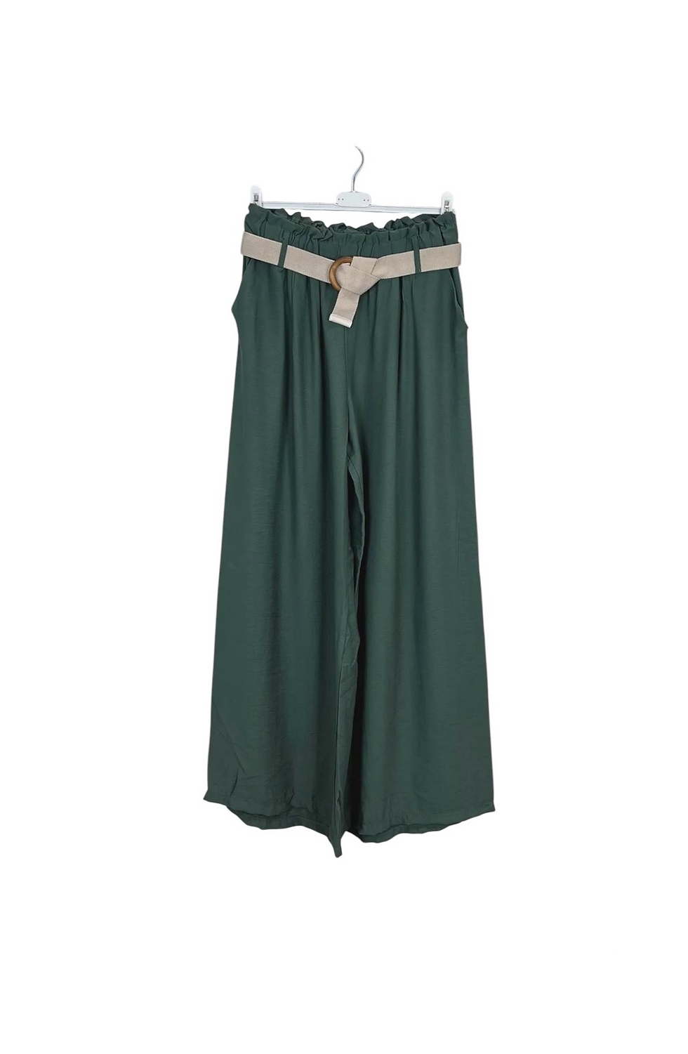 Pantalones anchos verdes con cinturón, TOPIXMODA