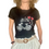 Miniatura: Modelo con camiseta negra, estampado bicicleta y corazones, "Cup i'm not afraid to fly"